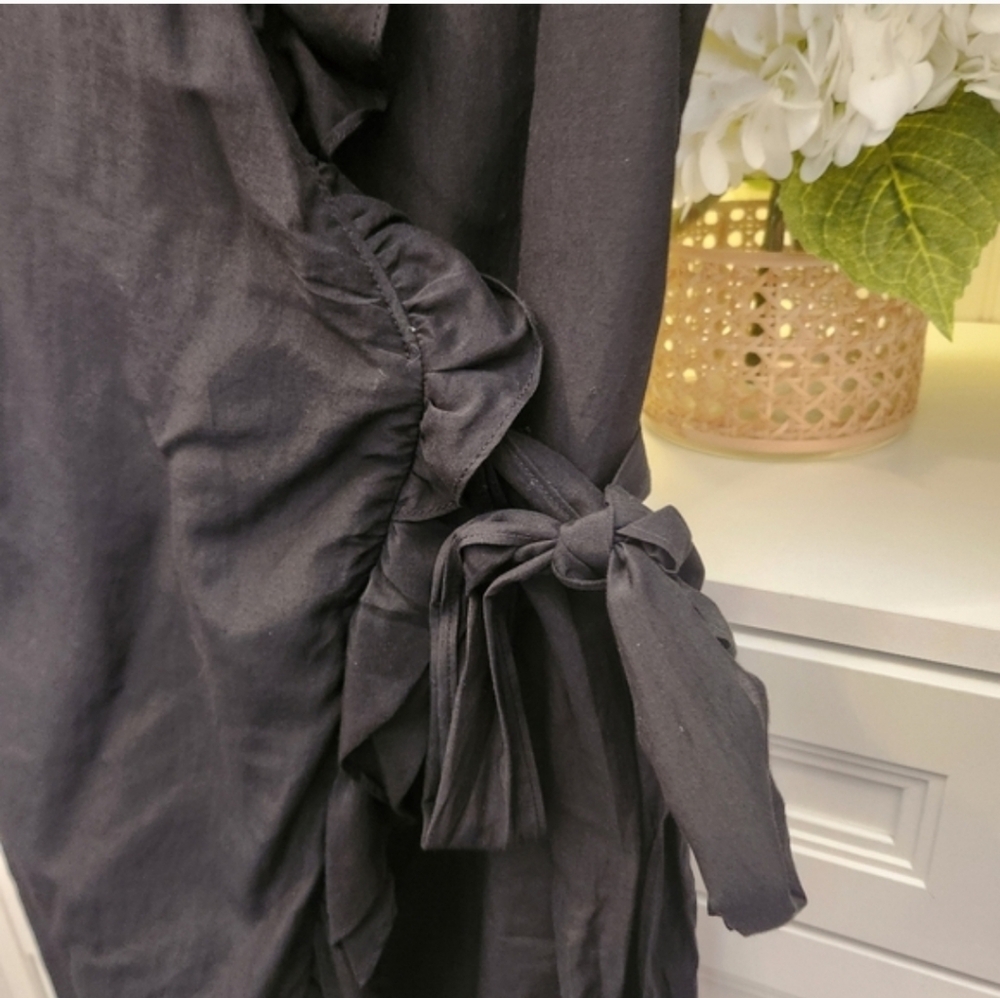LOFT Ruffled Black Dress - Picture 2 of 3